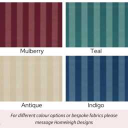 Luxury Striped Ottoman Footstool, Clarke & Haldon Fabric, Handmade Upholstered Coffee Table Ottoman, Burgundy Footstool - thumbnail 2