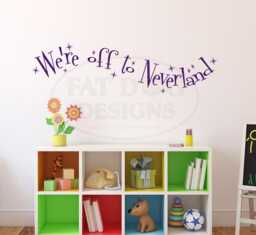 Peter Pan We're Off To Neverland Decal, Adventure Kids Wall Nursery Art, Decor - thumbnail 1