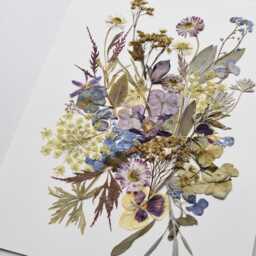 Pressed Flower Art Wildflower Herbarium, Botanical Wall Decor - 9.5x12.5 - thumbnail 3