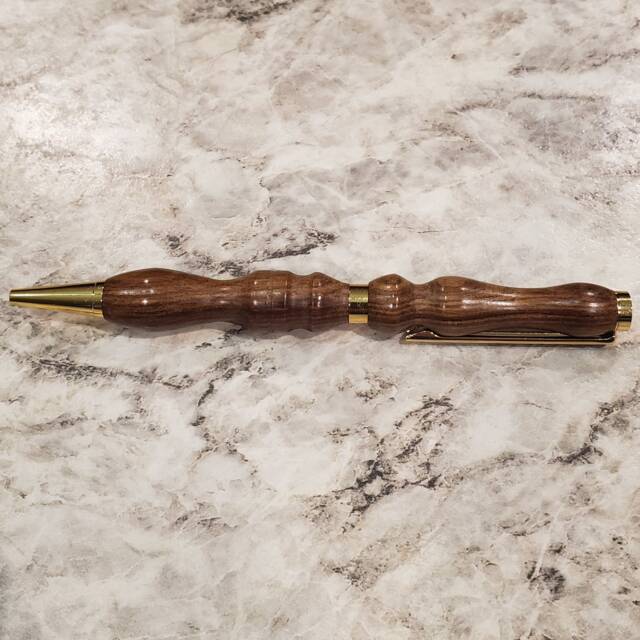 Slimline Handmade Wood Pen Tamboti With Gold Hardware - image 1