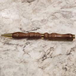 Slimline Handmade Wood Pen Tamboti With Gold Hardware