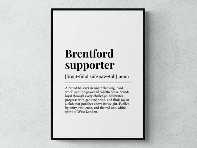 Brentford Supporter Funny Definition Sport Football Gift Wall Art Print - image 1