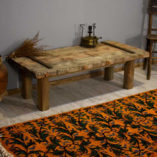 Handmade Reclaimed Solid Rustic Wood Coffee Table, Farmhouse Style Furniture With Natural Edges - image 1