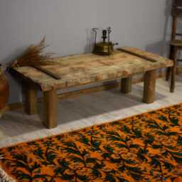Handmade Reclaimed Solid Rustic Wood Coffee Table, Farmhouse Style Furniture With Natural Edges - thumbnail 1