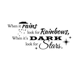 Look For Rainbows & Stars Quote - Wall Decal Custom Vinyl Art Stickers - thumbnail 2