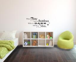 Look For Rainbows & Stars Quote - Wall Decal Custom Vinyl Art Stickers - thumbnail 1