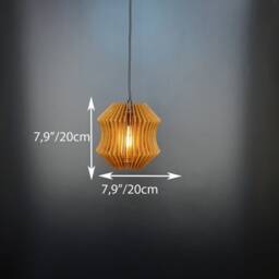 Chandelier Lighting, Wood Lamp Shade, Lamp, Ceiling Light, Wooden Hanging Modern Fixture - thumbnail 3
