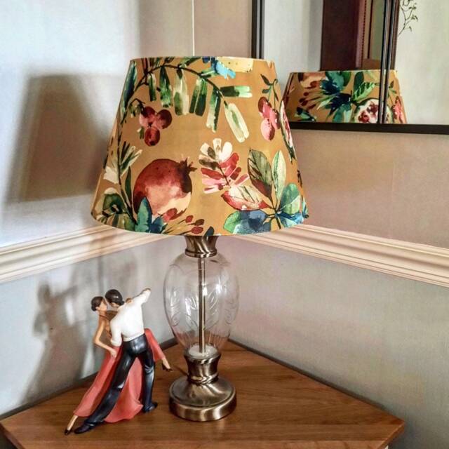Fruta Fig Velvet Coolie Lampshade, Empire Fruit Garden, Gold Velvet, Ceiling Light Shade - image 1