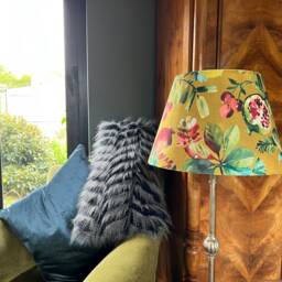 Fruta Fig Velvet Coolie Lampshade, Empire Fruit Garden, Gold Velvet, Ceiling Light Shade - thumbnail 3