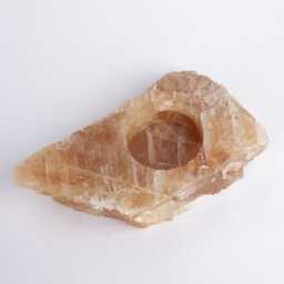 Yellow Alabaster Candleholder Natural Stone Cylinder Candle Holder - thumbnail 3