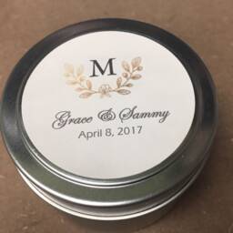 50 Pc Wedding Favors, Giveaways, Pieces, Candle, Personalized, Custom, Travel Tin - thumbnail 3
