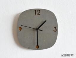 Concrete & Wood Wall Clock - Modern Home Decor Minimalist Art Housewarming Gift Idea Anniversary Wedding