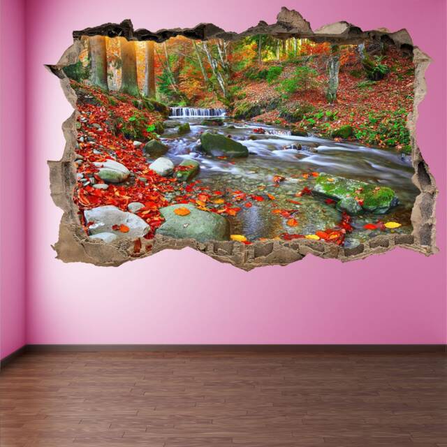 Waterfall River Autumn Nature Wall Decal Sticker Mural Poster Print Art Home Office Decor Gk8 - image 1