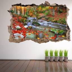Waterfall River Autumn Nature Wall Decal Sticker Mural Poster Print Art Home Office Decor Gk8 - thumbnail 2