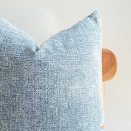 Light Blue Textured Pillow Cover - Modern Neutral Throw Pillow, Minimalist Coastal Home Decor For Sofa & Chair - thumbnail 2