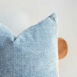 Light Blue Textured Pillow Cover - Modern Neutral Throw Pillow, Minimalist Coastal Home Decor For Sofa & Chair - thumbnail 3