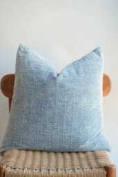 Light Blue Textured Pillow Cover - Modern Neutral Throw Pillow, Minimalist Coastal Home Decor For Sofa & Chair - thumbnail 1