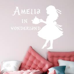 Alice in Wonderland Custom Name Wall Decals - Vinyl Stickers Girls Room Decor Nursery Sm65 - thumbnail 2