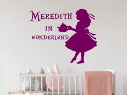 Alice in Wonderland Custom Name Wall Decals - Vinyl Stickers Girls Room Decor Nursery Sm65 - thumbnail 1