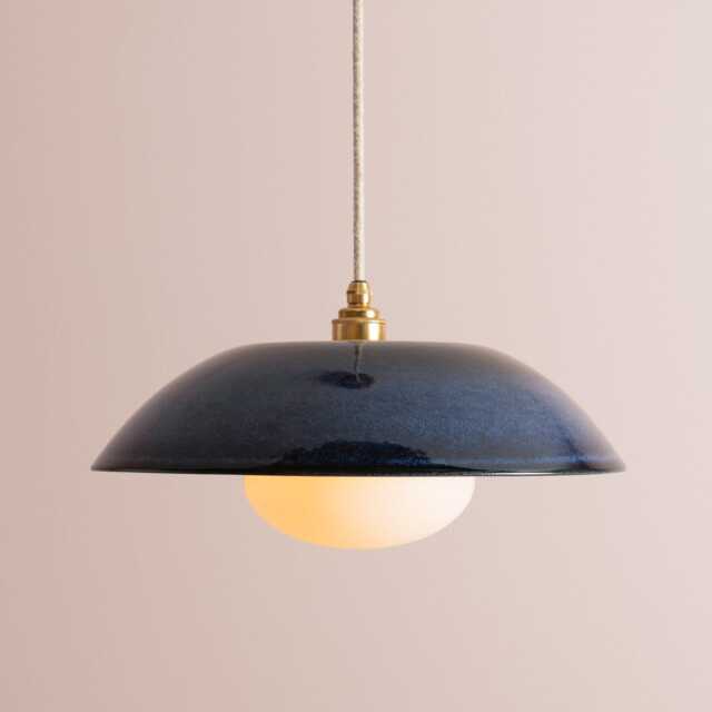 Blue Dusk Ceramic Lamp Shade & Pendant Set - image 1