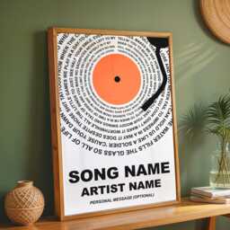 Custom Vinyl Lyrics Print, Personalised Music Poster, Customizable Gift, Anniversary Wedding Song Dance, A1/A2/A3/A4 - thumbnail 1