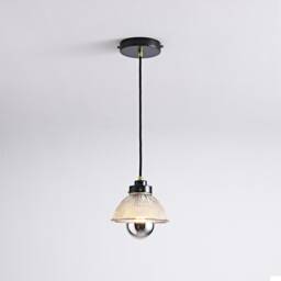 Black Ripple Glass Pendant Light - Modern Hanging Ceiling Fixture For Kitchen Island, Dining Room, Or Entryway