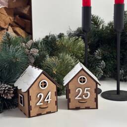 24 Days Christmas Countdown Advent Calendar, House Ornament, Decoration, Wooden Ornaments For Home, Decor - thumbnail 2