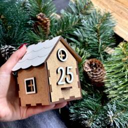 24 Days Christmas Countdown Advent Calendar, House Ornament, Decoration, Wooden Ornaments For Home, Decor - thumbnail 3