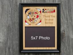 Us Army Picture Frame -8x10 Holds 5x7 Photo - United States Retirement Gift For Officer Commissioning Veteran - thumbnail 1