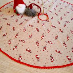 Tree Skirt Christmas Decor Holiday Gift Ornament Swedish Nordic Fabric - thumbnail 3