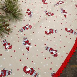 Tree Skirt Christmas Decor Holiday Gift Ornament Swedish Nordic Fabric - thumbnail 2