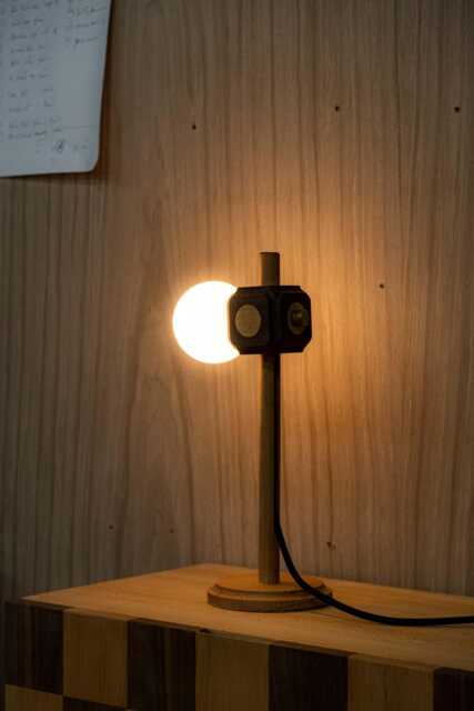 Solid Wood Table Lamp With Opal Glass, Home Decor Handmade Bedside Night Light, Living Room With Adjustable Height, Housewarming Gift - image 1