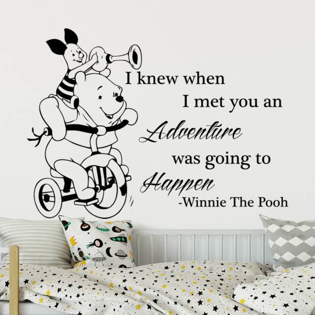 Winnie The Pooh Quote Wall Decals I Knew When Decal Nursery Baby Kids Bedroom Decor Vinyl Sticker Inspirational J759 - image 1
