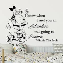 Winnie The Pooh Quote Wall Decals I Knew When Decal Nursery Baby Kids Bedroom Decor Vinyl Sticker Inspirational J759 - thumbnail 1