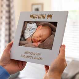Personalized Pastel Baby Photo Frame Hello Little One, New Parent Gift - Lc1079 - thumbnail 3