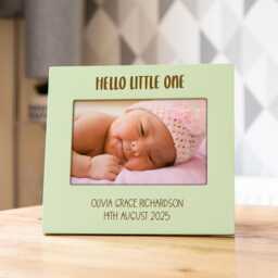 Personalized Pastel Baby Photo Frame Hello Little One, New Parent Gift - Lc1079