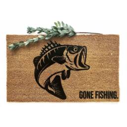 Gone Fishing Doormat - Fathers Day Gift Gift For Him Lover Funny Welcome Mat Cabin Decor Outdoor Porch - thumbnail 1