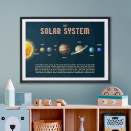 The Solar System Space Poster. Bold Colourful Kids Bedroom Nursery Playroom Art Wall Decor. A4 A3 A2 A1 - thumbnail 3