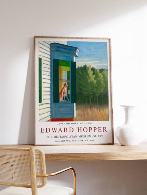 Edward Hopper Exhibition Poster, Cape Cod Morning, Wall Art Decor, Realism, Architecture, Scenery, Gift Idea, Minimalism - image 1