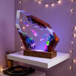 Axolotl Resin Lamp, Handmade Ocean Desk Night Light