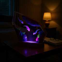 Axolotl Resin Lamp, Handmade Ocean Desk Night Light - thumbnail 4
