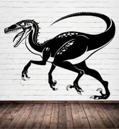 Velociraptor Dinosaur Sticker, Vinyl Wall Art Sticker, Transfer, Mural, Stencil, Easy To Apply, Instructions Included, Matt Finish - thumbnail 1