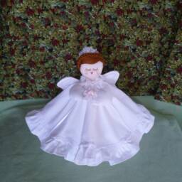 "Christmas Angel Tree Topper/Centerpiece White Muslin 8, " - thumbnail 2