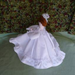 "Christmas Angel Tree Topper/Centerpiece White Muslin 8, " - thumbnail 3