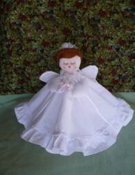 "Christmas Angel Tree Topper/Centerpiece White Muslin 8, " - thumbnail 1