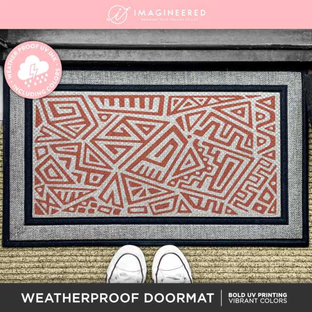 Boho Chic Aztec Print All Weather Doormat, Southwest Inspired Entryway Decor, Outdoor Rug, Housewarming Gift, Tribal Doormat - image 1