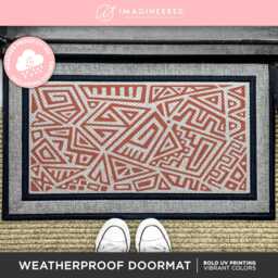 Boho Chic Aztec Print All Weather Doormat, Southwest Inspired Entryway Decor, Outdoor Rug, Housewarming Gift, Tribal Doormat