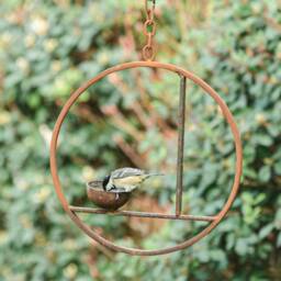 Rusty Metal Abstract Hanging Bird Feeder - thumbnail 4