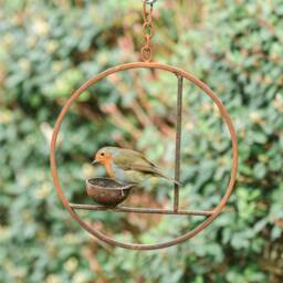 Rusty Metal Abstract Hanging Bird Feeder - thumbnail 3