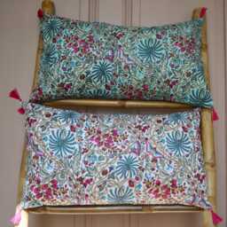 Indian Cotton Cushion Cover With Floral Patterns & Butterflies Available in 11 Different Colours Floressence Series - thumbnail 4